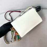 Uubags Prada Soft Sound small leather shoulder bag white with charms 24x13.5x6cm - 3