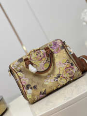 Uubags Louis Vuitton M21317 Speedy Bandouliere Floral Pattern Gold Bag 25cm - 5