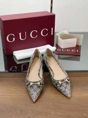 Uubags Gucci Horsebit Pointed Toe Flat in grey - 3