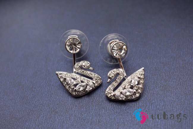 Uubags Swarovski Swan Lake Pierced Earring Jackets White Rhodium Plated  - 1