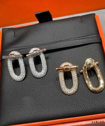 Uubags Hermes silver earrings