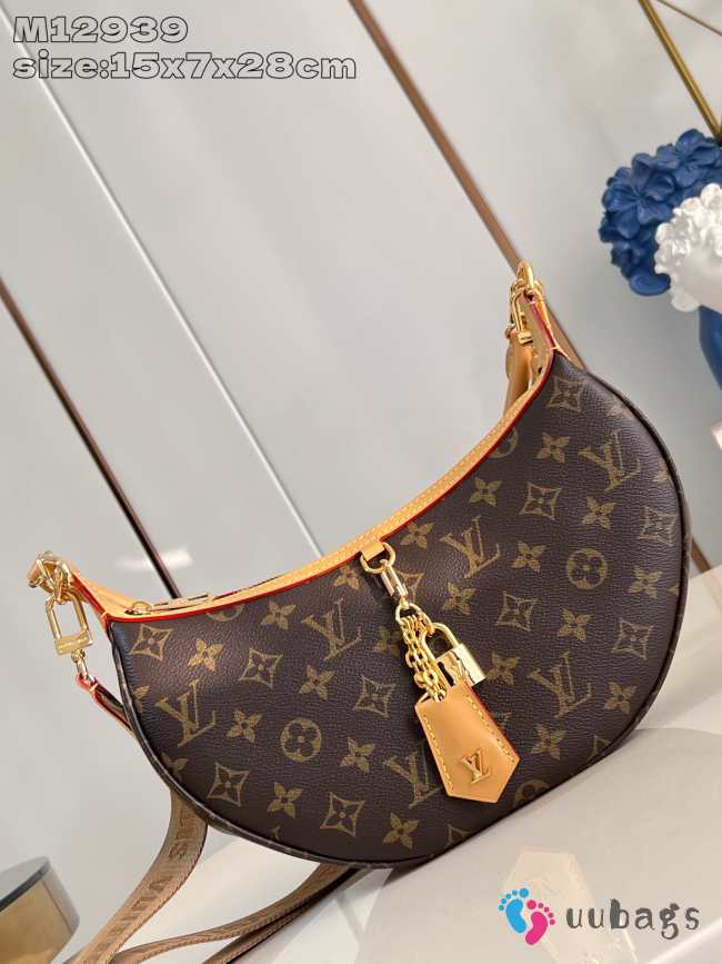 Uubags Louis Vuitton M12939 Looping Material Monogram Canvas Bag 28x15x7cm - 1