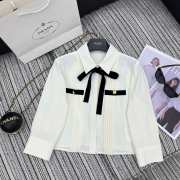 Uubags Prada White shirt with black collar - 1