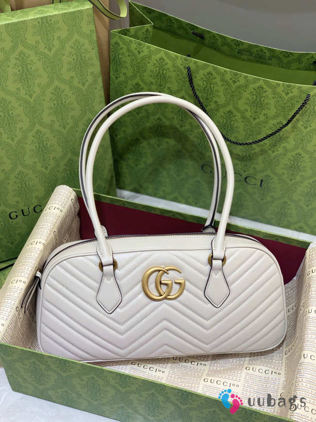 Uubags Gucci GG Marmont Medium Top Handle Bag In White 35.5x16.5x7cm - 1