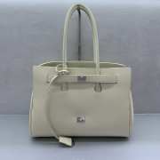 Uubags Balenciaga Bel Air medium Carry All bag in soya smooth calfskin, aged-silver hardware 36.5x14.5x28cm - 2