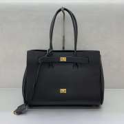 Uubags Balenciaga Bel Air medium Carry All bag in black smooth calfskin, aged-gold hardware 36.5x14.5x28cm - 2