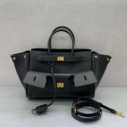 Uubags Balenciaga Bel Air small Carry All bag in black smooth calfskin, aged-gold hardware 30x10x24cm - 1