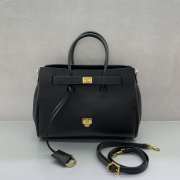 Uubags Balenciaga Bel Air small Carry All bag in black smooth calfskin, aged-gold hardware 30x10x24cm - 2