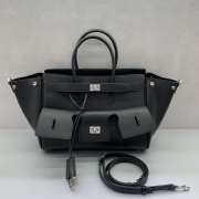 Uubags Balenciaga Bel Air small Carry All bag in black smooth calfskin, aged-silver hardware 30x10x24cm - 1