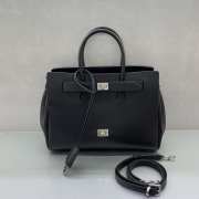 Uubags Balenciaga Bel Air small Carry All bag in black smooth calfskin, aged-silver hardware 30x10x24cm - 6