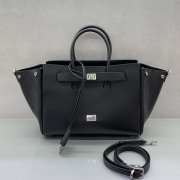 Uubags Balenciaga Bel Air small Carry All bag in black smooth calfskin, aged-silver hardware 30x10x24cm - 3