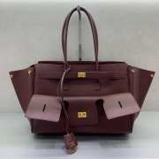 Uubags Balenciaga Bel Air medium Carry All bag in burgundy smooth calfskin, aged-gold hardware 36.5x14.5x28cm - 1