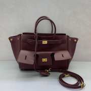 Uubags Balenciaga Bel Air small Carry All bag in burgundy smooth calfskin, aged-gold hardware 30x10x24cm - 1