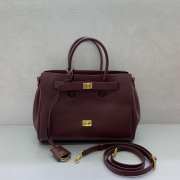 Uubags Balenciaga Bel Air small Carry All bag in burgundy smooth calfskin, aged-gold hardware 30x10x24cm - 6