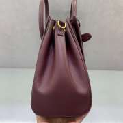 Uubags Balenciaga Bel Air small Carry All bag in burgundy smooth calfskin, aged-gold hardware 30x10x24cm - 5