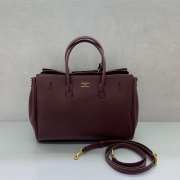 Uubags Balenciaga Bel Air small Carry All bag in burgundy smooth calfskin, aged-gold hardware 30x10x24cm - 4