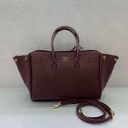 Uubags Balenciaga Bel Air small Carry All bag in burgundy smooth calfskin, aged-gold hardware 30x10x24cm - 3