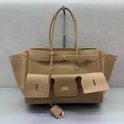 Uubags Balenciaga Bel Air medium Carry All bag in latte smooth calfskin, aged-gold hardware 36.5x14.5x28cm - 1