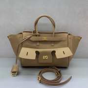 Uubags Balenciaga Bel Air small Carry All bag in latte smooth calfskin, aged-gold hardware 30x10x24cm - 1