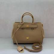 Uubags Balenciaga Bel Air small Carry All bag in latte smooth calfskin, aged-gold hardware 30x10x24cm - 6