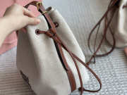 Uubags Miu Miu Beige/brandy Canvas And Leather Bucket Bag 23x15cm - 3