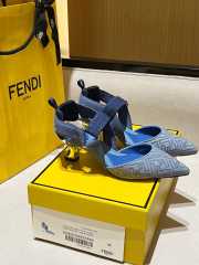 Uubags Fendi Colibri Blue denim high-heeled slingbacks 8.5cm - 2