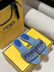 Uubags Fendi Signature Blue Denim Slides 1cm - 1