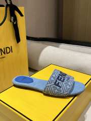 Uubags Fendi Signature Blue Denim Slides 1cm - 4