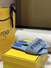 Uubags Fendi Signature Blue Denim Slides 1cm - 5