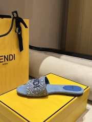 Uubags Fendi Signature Blue Denim Slides 1cm - 3