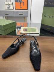 Uubags Gucci Demi Crystal GG Black Slingback Pump 3.5cm - 4