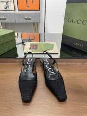 Uubags Gucci Demi Crystal GG Black Slingback Pump 3.5cm - 3