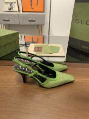 Uubags Gucci Demi Crystal GG Green Slingback Pump 7.5cm - 1