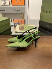 Uubags Gucci Demi Crystal GG Green Slingback Pump 7.5cm - 2