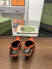 Uubags Gucci Demi Crystal GG Orange Slingback Pump 7.5cm - 5