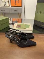 Uubags Gucci Demi Crystal GG Black Slingback Pump 7.5cm - 1