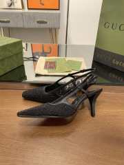 Uubags Gucci Demi Crystal GG Black Slingback Pump 7.5cm - 3