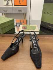 Uubags Gucci Demi Crystal GG Black Slingback Pump 7.5cm - 2