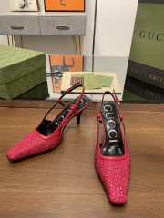 Uubags Gucci Demi Crystal GG Pink Slingback Pump 7.5cm - 2