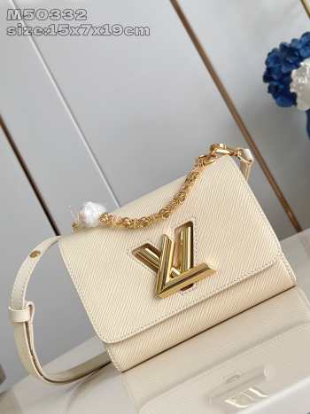 Uubags Louis Vuitton M13117 Twist PM Bag In Quartz pink/beige 19x15x7cm