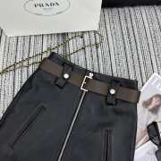 Uubags Prada leather zipper skirt in black  - 5