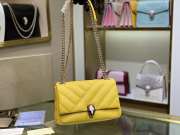 Uubags Bvlgari Serpenti Cabochon maxi chain crossbody bag in soft quilted yellow calf leather 22.5x15x10cm - 6