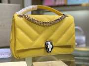 Uubags Bvlgari Serpenti Cabochon maxi chain crossbody bag in soft quilted yellow calf leather 22.5x15x10cm - 4