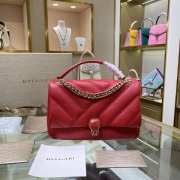 Uubags Bvlgari Serpenti Cabochon maxi chain crossbody bag in soft quilted red calf leather 22.5x15x10cm - 1