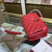 Uubags Bvlgari Serpenti Cabochon maxi chain crossbody bag in soft quilted red calf leather 22.5x15x10cm - 6