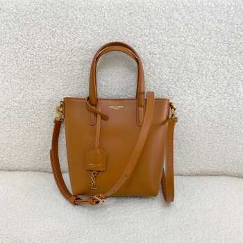 Uubags YSL mini Toy Shopping tote bag in brown 18x17x8cm