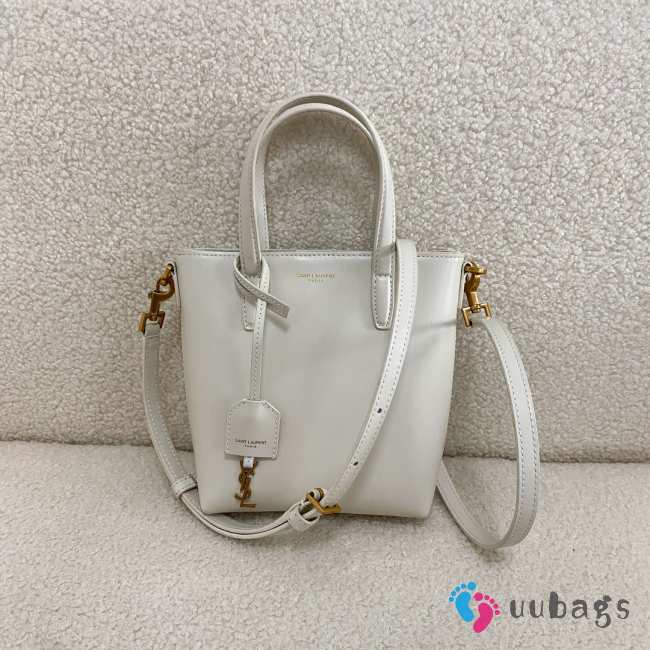 Uubags YSL mini Toy Shopping tote bag in white 18x17x8cm - 1