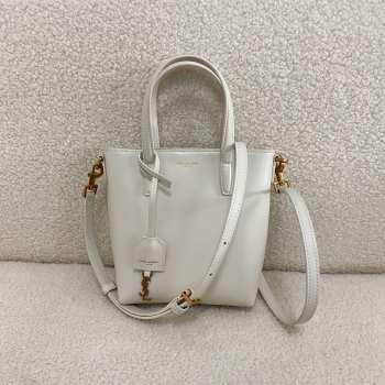 Uubags YSL mini Toy Shopping tote bag in white 18x17x8cm