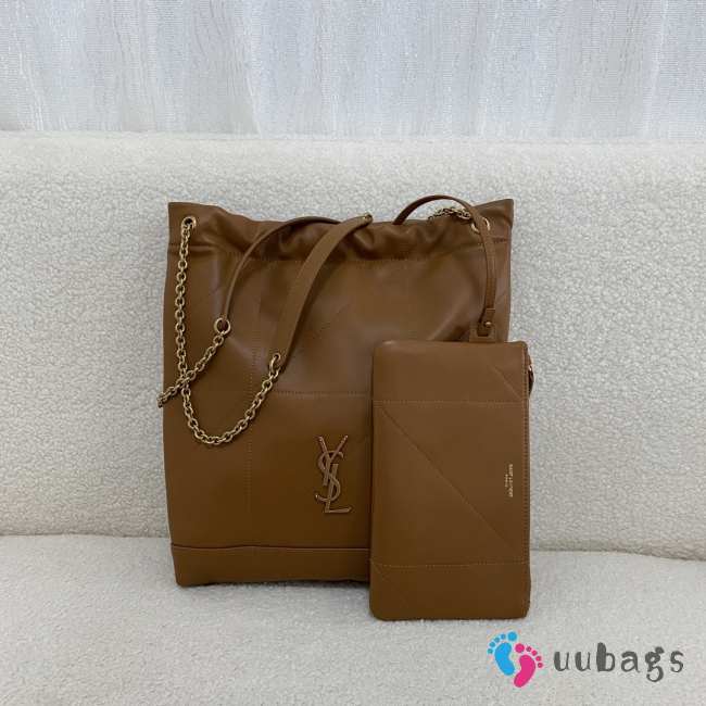 Uubags YSL Jamie pochon in brown lambskin leather bag 38x33x2cm - 1