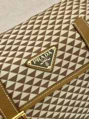 Uubags Prada Messenger bag in brown fabric-printed nylon with saffiano leather 25x19.5x11cm - 3